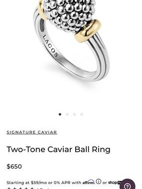 LAGOS Two-Tone Caviar Ball Ring - Silver & Gold